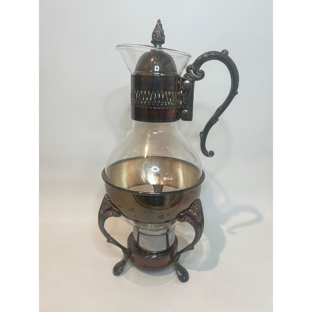 Vintage Leonard Silver Plate Carafe with Warmer Stand – 10 Cup w/ Original Box